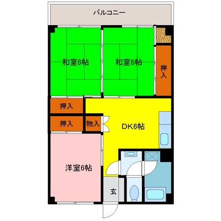 吉弘神社前 徒歩5分 4階の物件間取画像